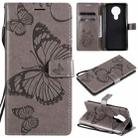 For Nokia 3.4 3D Butterflies Embossing Pattern Horizontal Flip Leather Case with Holder & Card Slot & Wallet(Grey) - 1