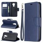 For Huawei Mate 30 Lite Retro Lambskin Texture Pure Color Horizontal Flip PU Leather Case with Holder & Card Slots & Wallet & Lanyard(Blue) - 1