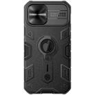 For iPhone 12 / 12 Pro NILLKIN Shockproof CamShield Armor Protective Case with Invisible Ring Holder(Black) - 1