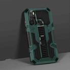 For Infinix Note7 Lite / Hot 9 Vanguard Warrior All Inclusive Double-color Shockproof TPU + PC Protective Case with Holder(Graphite Green) - 1