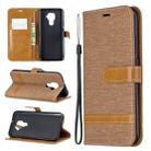 For Huawei Mate 30 Lite Color Matching Denim Texture Horizontal Flip Leather Case with Holder & Card Slots & Wallet & Lanyard(Brown) - 1