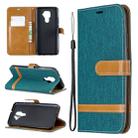 For Huawei Mate 30 Lite Color Matching Denim Texture Horizontal Flip Leather Case with Holder & Card Slots & Wallet & Lanyard(Green) - 1