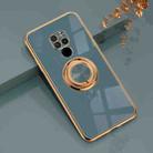 For Huawei Mate 20 6D Electroplating Full Coverage Silicone Protective Case with Magnetic Ring Holder(Grey) - 1