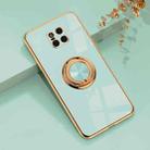 For Huawei Mate 20 Pro 6D Electroplating Full Coverage Silicone Protective Case with Magnetic Ring Holder(Light Cyan) - 1