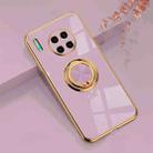 For Huawei Mate 30 6D Electroplating Full Coverage Silicone Protective Case with Magnetic Ring Holder(Light Purple) - 1