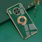For Huawei Mate 30 6D Electroplating Full Coverage Silicone Protective Case with Magnetic Ring Holder(Dark Green) - 1
