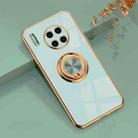 For Huawei Mate 30 Pro 6D Electroplating Full Coverage Silicone Protective Case with Magnetic Ring Holder(Light Cyan) - 1