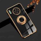 For Huawei Mate 30 Pro 6D Electroplating Full Coverage Silicone Protective Case with Magnetic Ring Holder(Black) - 1