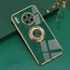 For Huawei Mate 30 Pro 6D Electroplating Full Coverage Silicone Protective Case with Magnetic Ring Holder(Dark Green) - 1