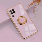 For Huawei nova 6 SE 6D Electroplating Full Coverage Silicone Protective Case with Magnetic Ring Holder(Light Purple) - 1