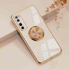 For Huawei nova 7 Pro 6D Electroplating Full Coverage Silicone Protective Case with Magnetic Ring Holder(Light Pink) - 1