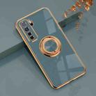 For Huawei nova 7 SE 6D Electroplating Full Coverage Silicone Protective Case with Magnetic Ring Holder(Grey) - 1