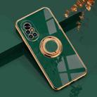 For Huawei nova 8 6D Electroplating Full Coverage Silicone Protective Case with Magnetic Ring Holder(Dark Green) - 1