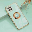 For Huawei nova 8 SE 6D Electroplating Full Coverage Silicone Protective Case with Magnetic Ring Holder(Light Cyan) - 1