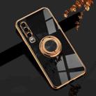 For Huawei P30 6D Electroplating Full Coverage Silicone Protective Case with Magnetic Ring Holder(Black) - 1