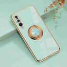 For Huawei P20 Pro 6D Electroplating Full Coverage Silicone Protective Case with Magnetic Ring Holder(Light Cyan) - 1