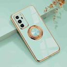 For Huawei P40 6D Electroplating Full Coverage Silicone Protective Case with Magnetic Ring Holder(Light Cyan) - 1