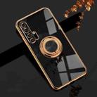 For Huawei Honor 20 Pro 6D Electroplating Full Coverage Silicone Protective Case with Magnetic Ring Holder(Black) - 1