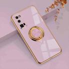 For Huawei Honor 30 Pro 6D Electroplating Full Coverage Silicone Protective Case with Magnetic Ring Holder(Light Purple) - 1