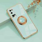 For Huawei Honor 30 Pro 6D Electroplating Full Coverage Silicone Protective Case with Magnetic Ring Holder(Light Cyan) - 1