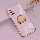 For Huawei Honor 30S 6D Electroplating Full Coverage Silicone Protective Case with Magnetic Ring Holder(Light Purple) - 1