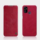 For OnePlus Nord N100 NILLKIN QIN Series Crazy Horse Texture Horizontal Flip Leather Case with Card Slot(Red) - 1