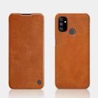 For OnePlus Nord N100 NILLKIN QIN Series Crazy Horse Texture Horizontal Flip Leather Case with Card Slot(Brown) - 1