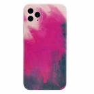 For iPhone 12 mini TPU Straight Edge Watercolor Pattern Protective Case (Berry Color) - 1
