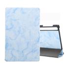 For Galaxy Tab S6 10.5 T860 Marble Texture Pattern Horizontal Flip Leather Case, with Three-folding Holder & Sleep / Wake-up Function(Blue) - 1