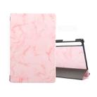 For Galaxy Tab S6 10.5 T860 Marble Texture Pattern Horizontal Flip Leather Case, with Three-folding Holder & Sleep / Wake-up Function(Pink) - 1