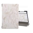 For Galaxy Tab S6 10.5 T860 Marble Texture Pattern Horizontal Flip Leather Case, with Three-folding Holder & Sleep / Wake-up Function(Grey) - 1
