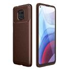 For Motorola Moto G Power (2021) Carbon Fiber Texture Shockproof TPU Case(Brown) - 1