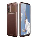 For OPPO A93 5G Carbon Fiber Texture Shockproof TPU Case(Brown) - 1