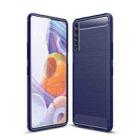 For LG Stylo 7 4G Brushed Texture Carbon Fiber TPU Case(Navy Blue) - 1