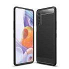 For LG Stylo 7 5G Brushed Texture Carbon Fiber TPU Case(Black) - 1