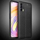 For OPPO Realme V15 Litchi Texture Shockproof TPU Case(Black) - 1