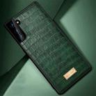 For Samsung Galaxy S21 5G SULADA Shockproof TPU + Handmade Leather Case(Green) - 1