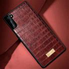 For Samsung Galaxy S21 5G SULADA Shockproof TPU + Handmade Leather Case(Coffee Brown) - 1