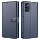 For Samsung Galaxy A02s (EU Version) AZNS Calf Texture Horizontal Flip Leather Case with Holder & Card Slots & Wallet & Photo Frame(Blue) - 1
