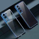 For Samsung Galaxy S21+ 5G SULADA Shockproof Plating Silicone Transparent Protective Case(Blue) - 1