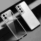 For Samsung Galaxy S21+ 5G SULADA Shockproof Plating Silicone Transparent Protective Case(Silver) - 1