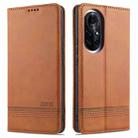 For Huawei nova 8 5G AZNS Magnetic Calf Texture Horizontal Flip Leather Case with Card Slots & Holder & Wallet(Light Brown) - 1