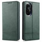 For Huawei nova 8 Pro 5G AZNS Magnetic Calf Texture Horizontal Flip Leather Case with Card Slots & Holder & Wallet(Dark Green) - 1