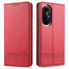 For Huawei nova 8 Pro 5G AZNS Magnetic Calf Texture Horizontal Flip Leather Case with Card Slots & Holder & Wallet(Red) - 1