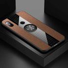 For Xiaomi Redmi Note 5 XINLI Stitching Cloth Texture Shockproof TPU Protective Case with Ring Holder(Brown) - 1