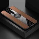 For Xiaomi Redmi Note 8 XINLI Stitching Cloth Texture Shockproof TPU Protective Case with Ring Holder(Brown) - 1