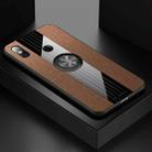 For Xiaomi Mi 8 XINLI Stitching Cloth Texture Shockproof TPU Protective Case with Ring Holder(Brown) - 1