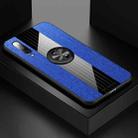 For Xiaomi Mi 9 XINLI Stitching Cloth Texture Shockproof TPU Protective Case with Ring Holder(Blue) - 1