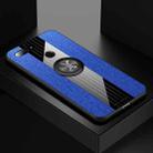 For Xiaomi Mi 8 Lite XINLI Stitching Cloth Texture Shockproof TPU Protective Case with Ring Holder(Blue) - 1