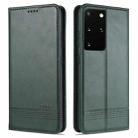 For Samsung Galaxy S21 5G AZNS Magnetic Calf Texture Horizontal Flip Leather Case with Card Slots & Holder & Wallet(Dark Green) - 1